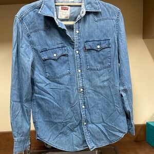 Levi's San Francisco Modern Fit Blue Western Denim Shirt Sz Small